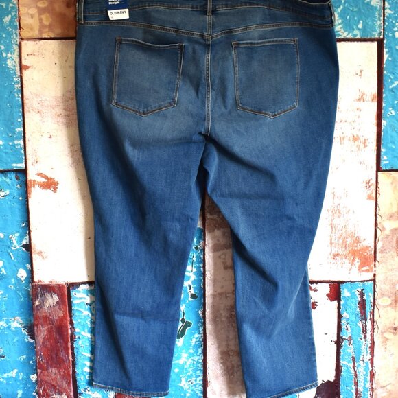 Women's Old Navy Mid-Rise Power Slim Straight Jeans SIZE 30 Willow NEW - Picture 6 of 9